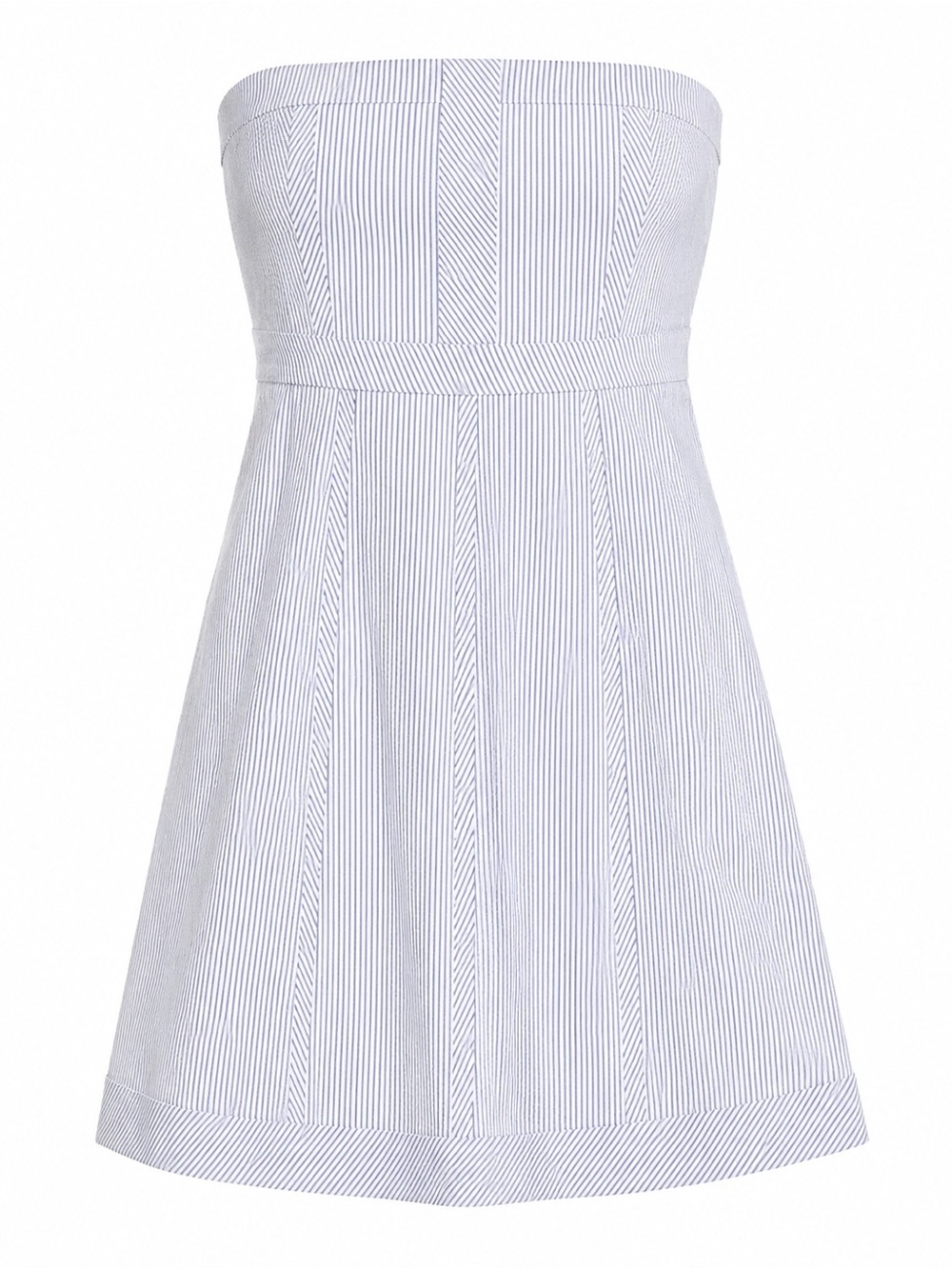 Banana Republic Strapless Blue-and-White Pinstripe Dress